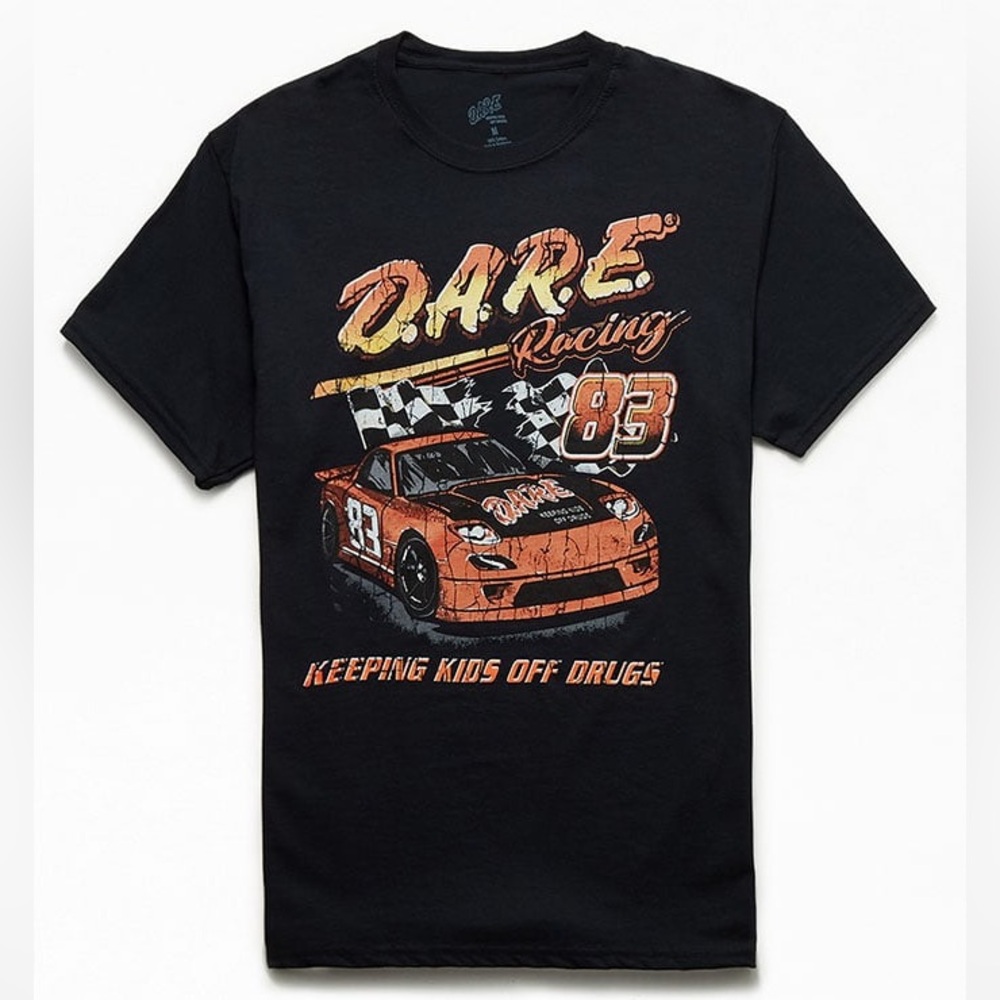 Black D.A.R.E. Racing Graphic T-Shirt